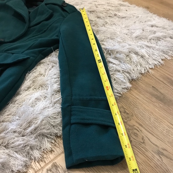 Xs dark forest hunter emerald green IB Diffusion peacoat pea coat trenchcoat - Picture 5 of 10